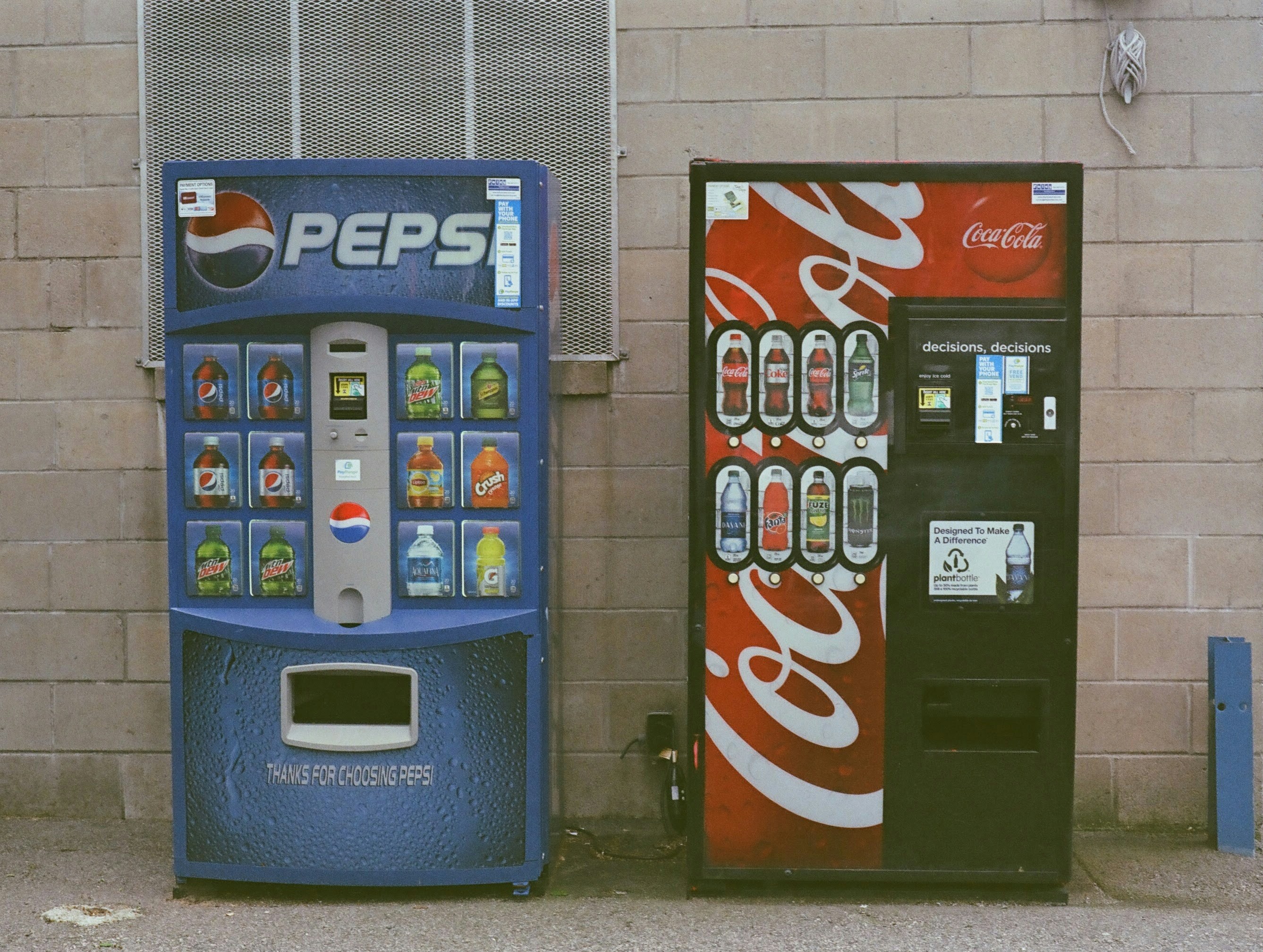 Traditional vending machines with limited options and outdated technology